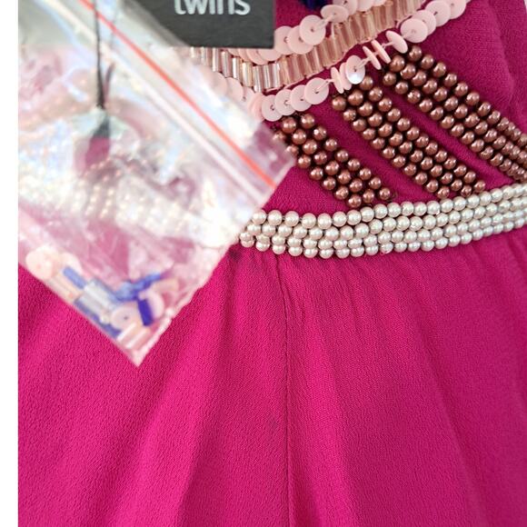 New Revolve NBD Naven Twins Halter Mini Dress Small Pink Beaded Backless Party - Picture 11 of 11